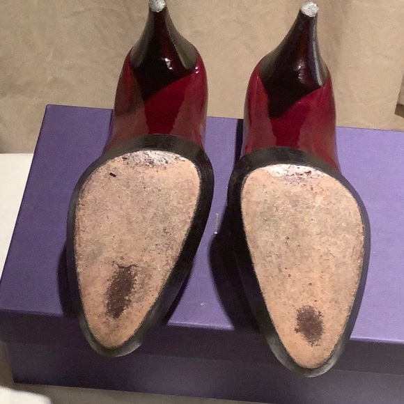 Stuart Weitzman Dark Red Heels With Box - Picture 5 of 8